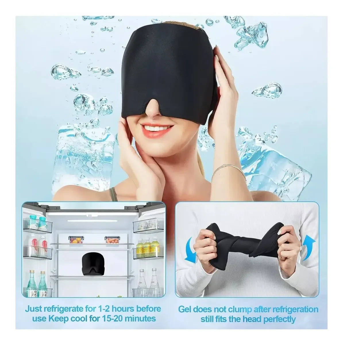Gorro del gel para alivio de migraña