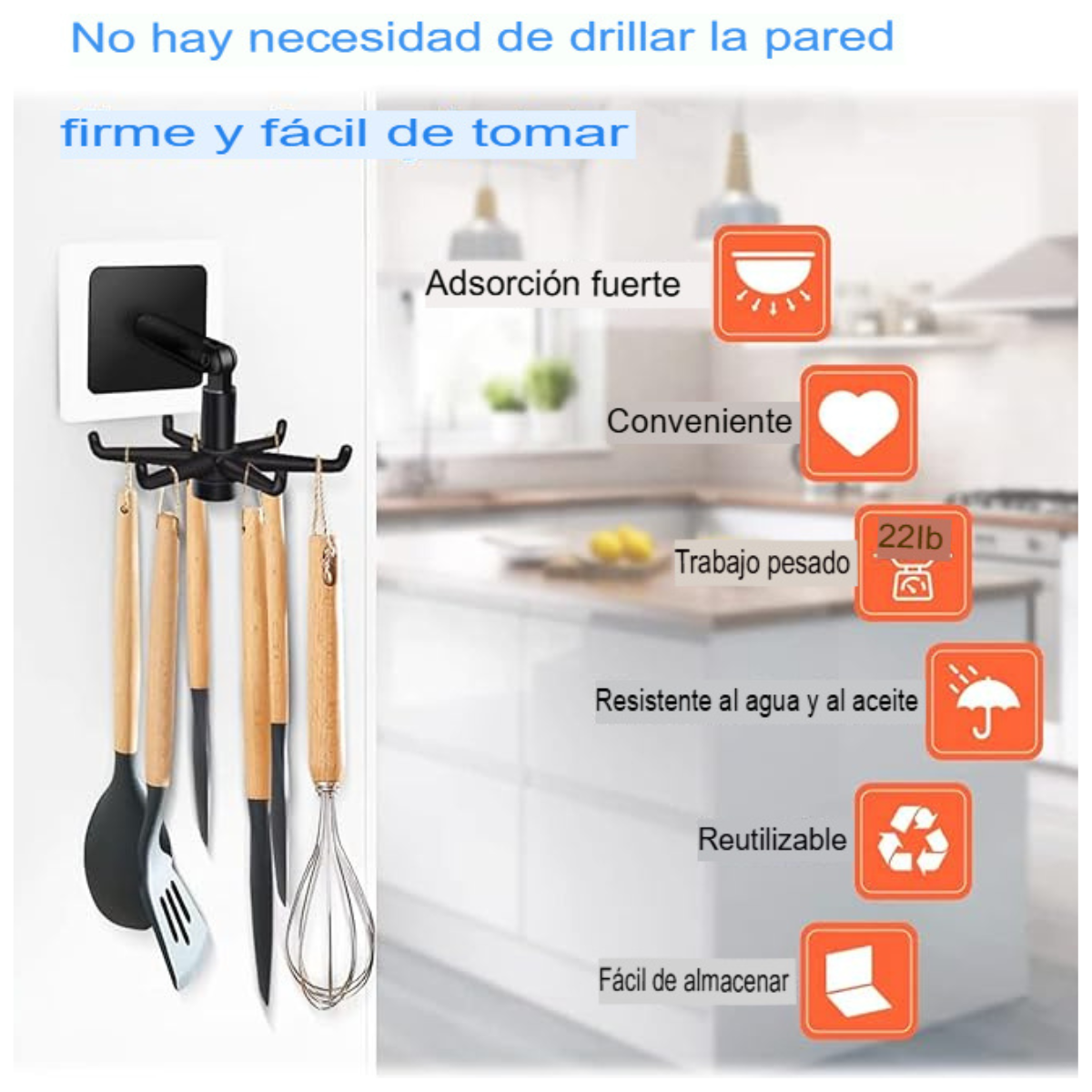 Ganchos Adhesivos Giratorios 360°